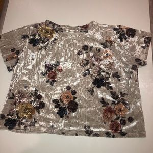 Tillys velvet ivory crop top